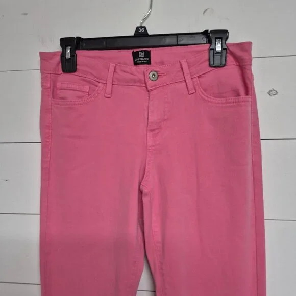 JustBlack Womens Skinny Pink Denim Jeans Mid-Rise Size 29 Made In USA - Picture 2 of 7